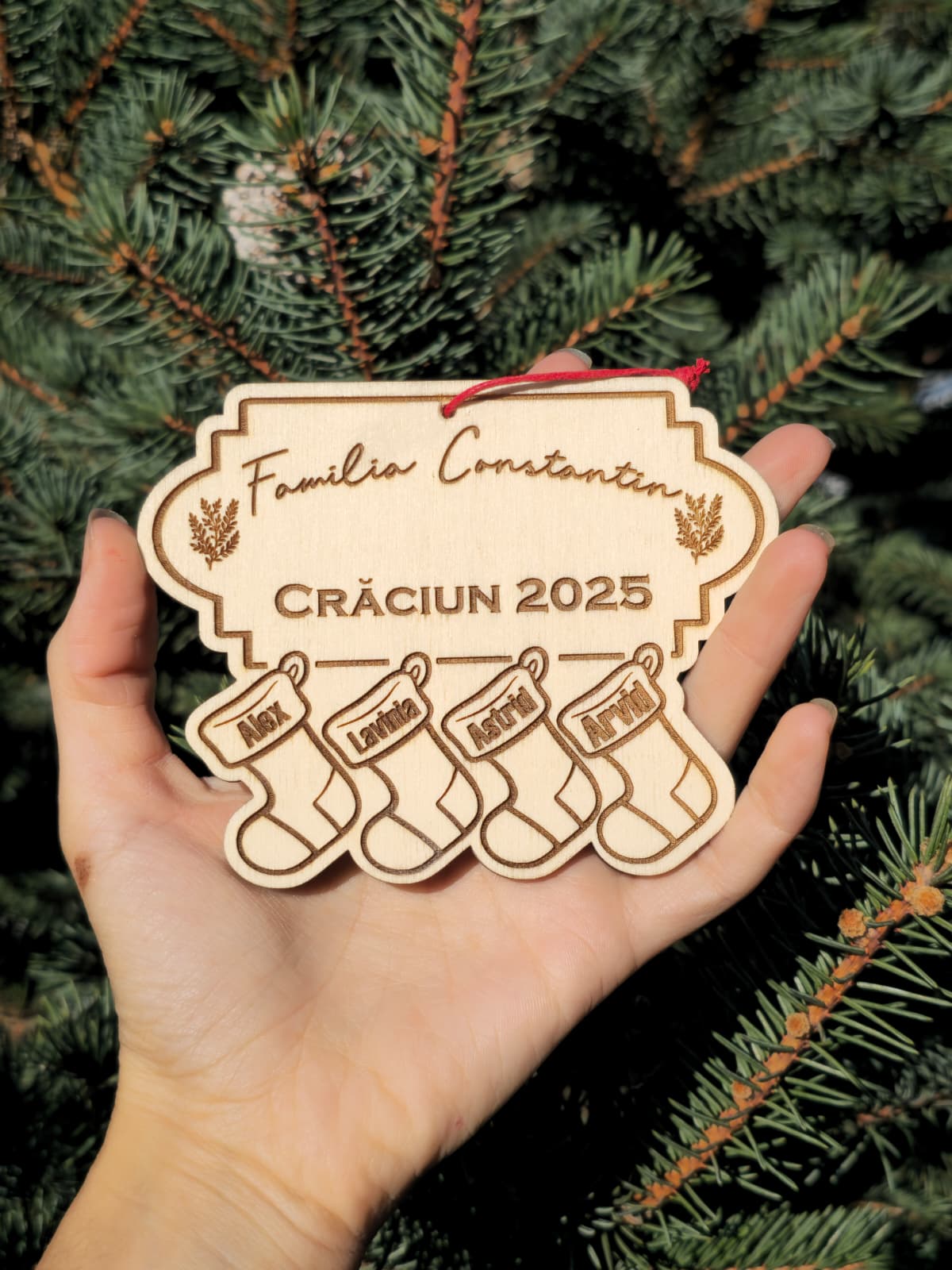 Glob șosetele familiei gravat