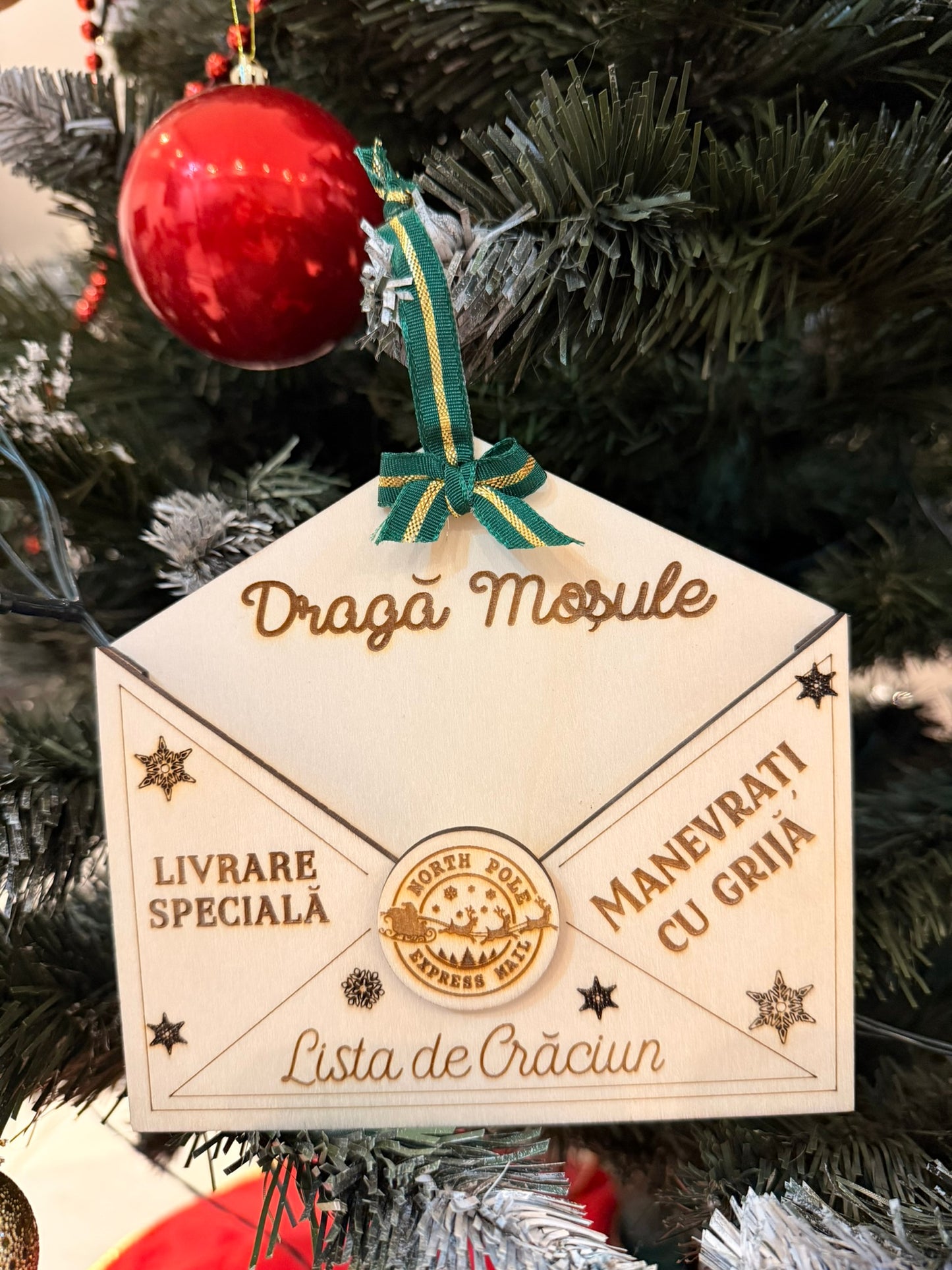 Plic din lemn pentru scrisoarea Moșului