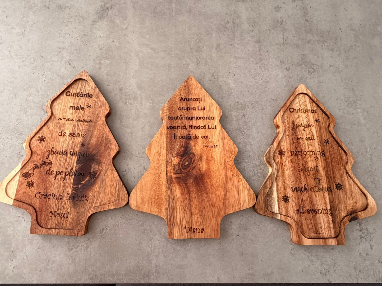 Platou brad personalizat – cadou special de Crăciun