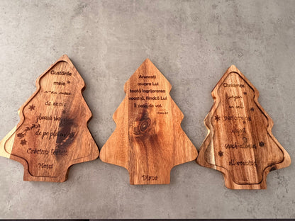Platou brad personalizat – cadou special de Crăciun