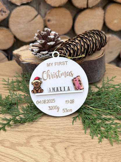 Glob "My First Christmas" cu detaliile de la naștere